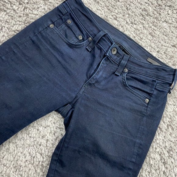 Rag & Bone Riding Jodhpurs Jeans Womens Sz 25 (27x29) Midnight Wash Lamb Leather - Picture 1 of 15